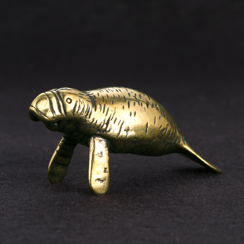 Vintage Home Textiles - Brass Florida Manatee Decorative Figurines Vintage