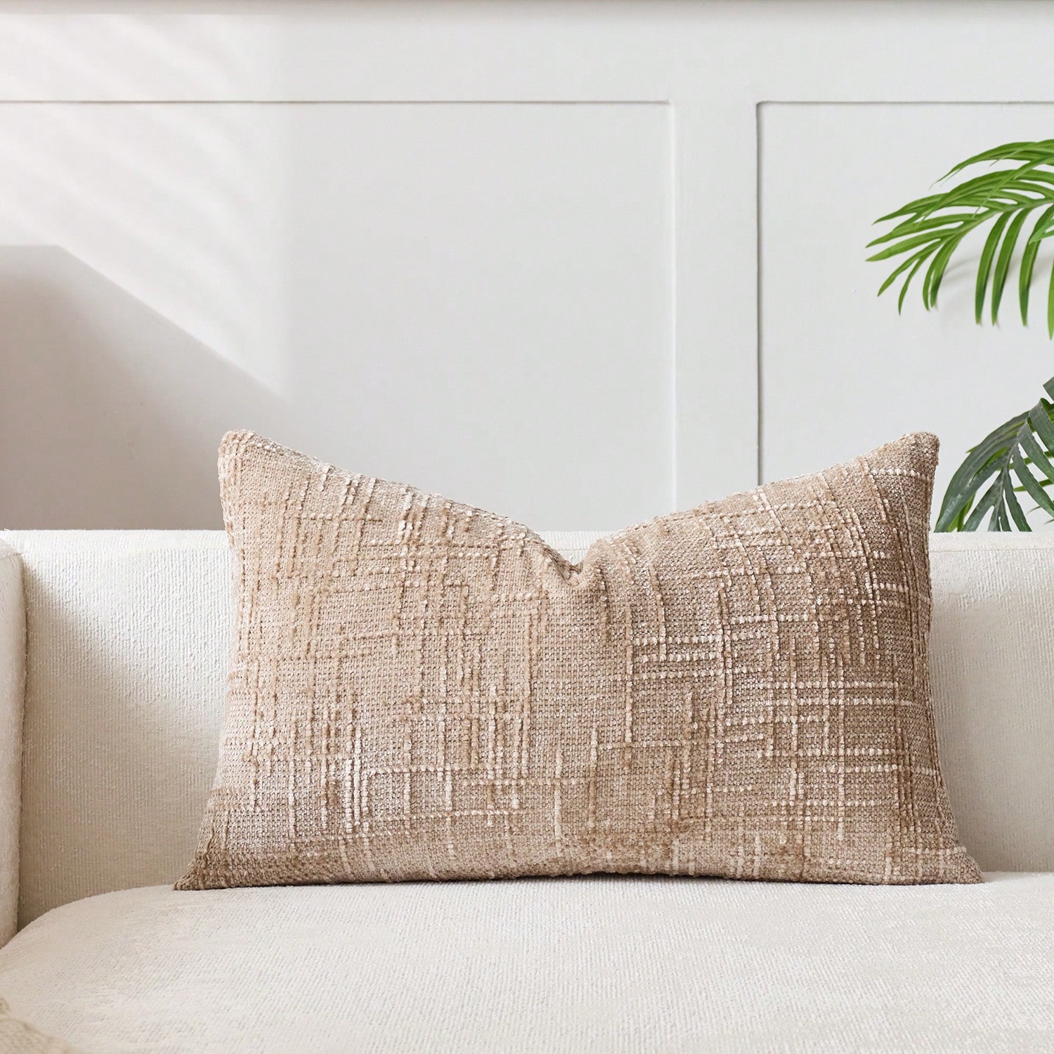 Pillow Cover 20X20 - 1pcs Khaiki Chenille Cushion Cover 30x50CM