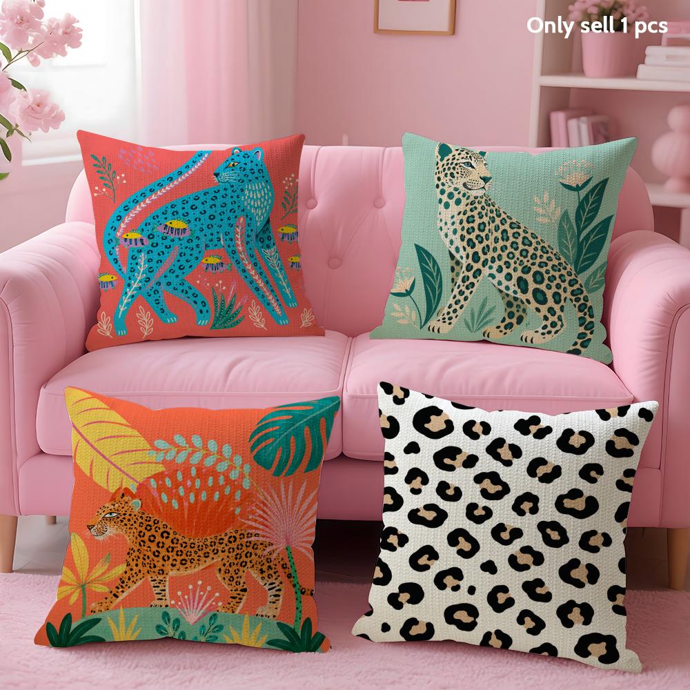 Pillow Cover 20X20 - Geometric Animal Pattern Cushion Cover Natural