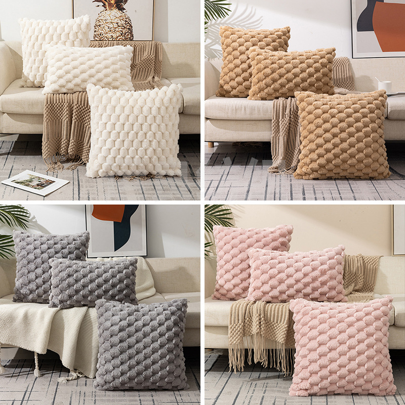 Pillow Cover 20X20 - Pillow Cover Woven Snowflake Velvet Solid