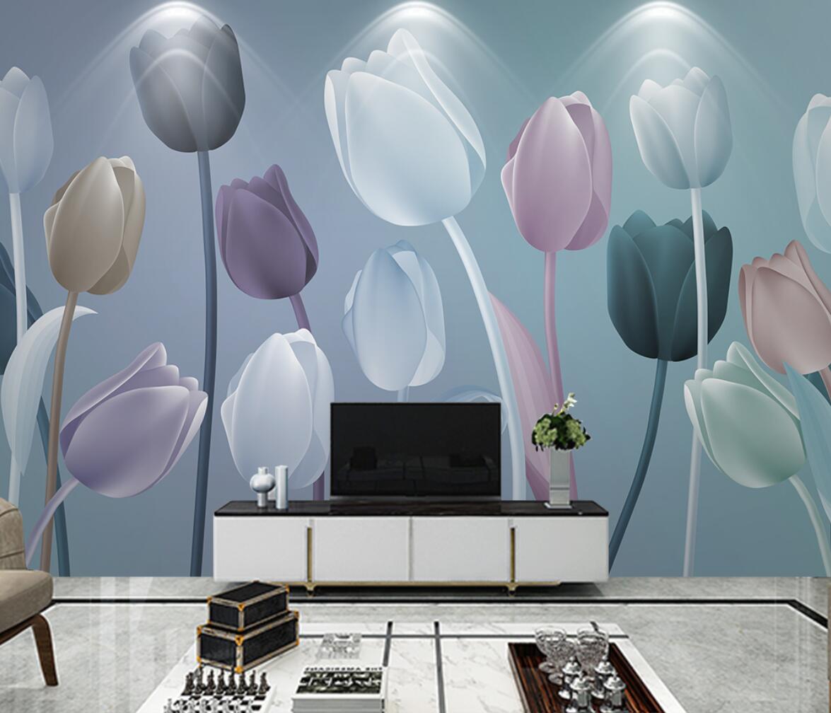Home Textiles Photos - Custom tulip flower Photo Wall paper