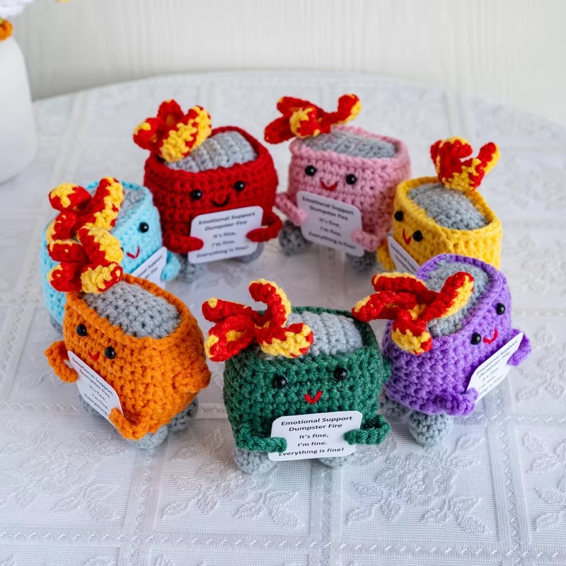 Handmade Crochet Dumpster Fire - Home Textiles Today 评论和价格