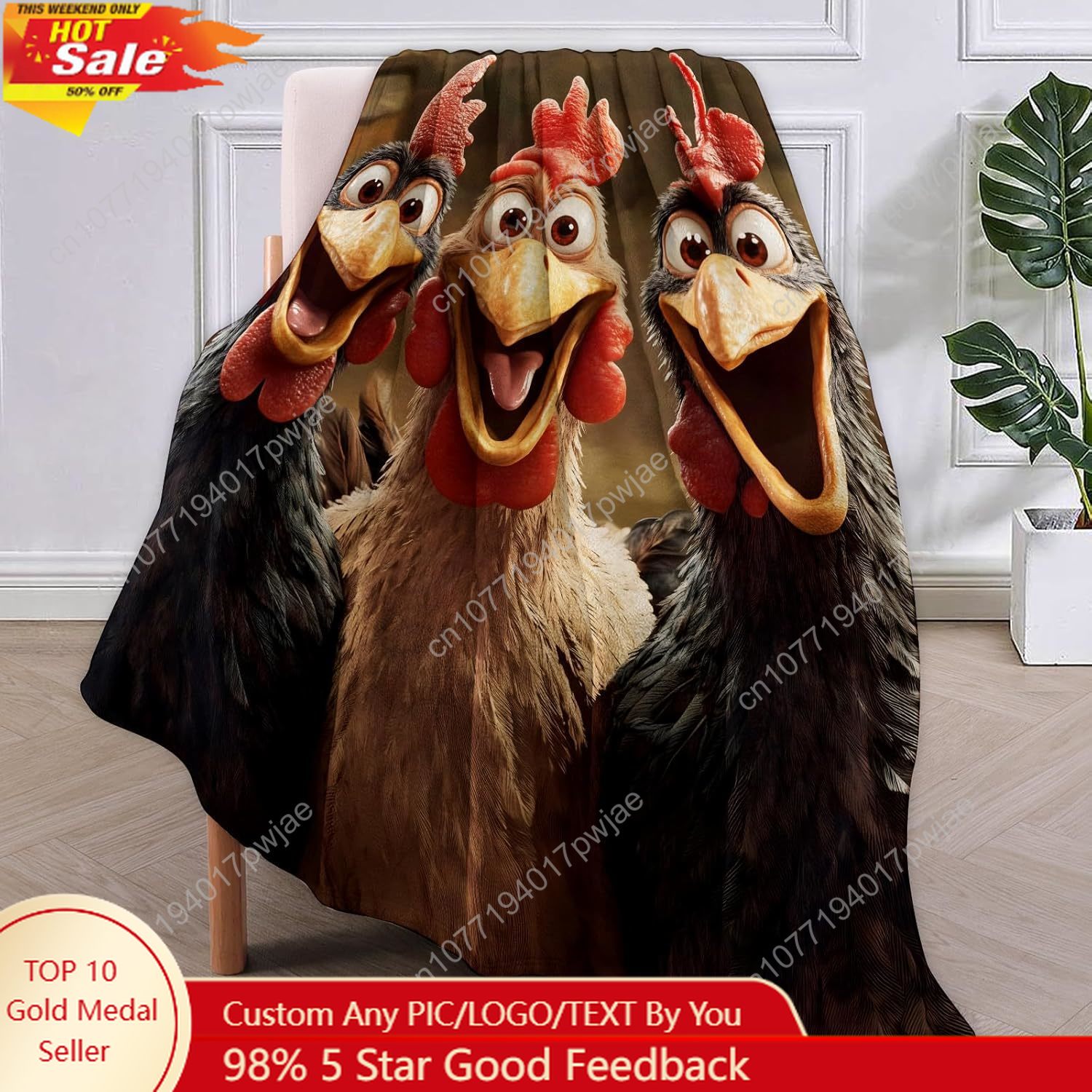 Chickens Blanket Gifts for Wom - Home Textiles & Furnishings 评论和价格