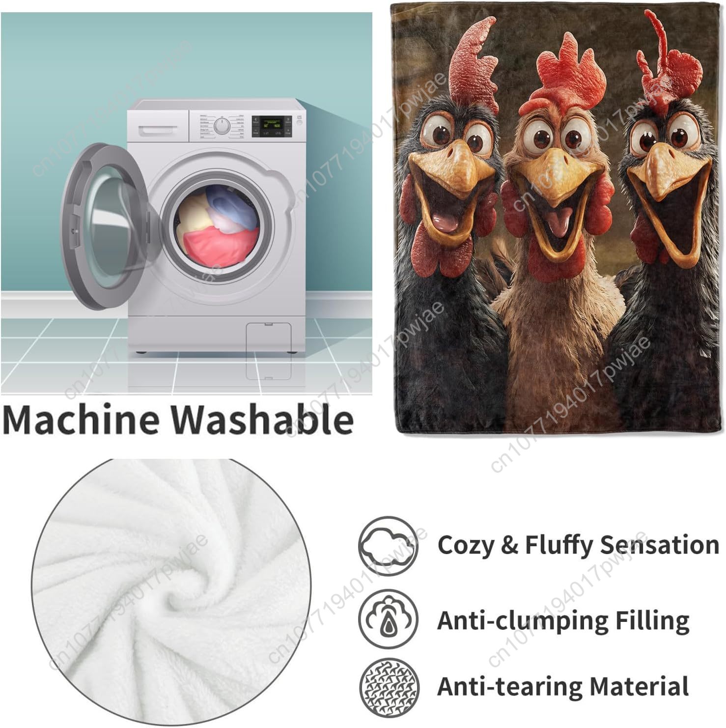 Chickens Blanket Gifts for Wom - Home Textiles & Furnishings 评论和价格