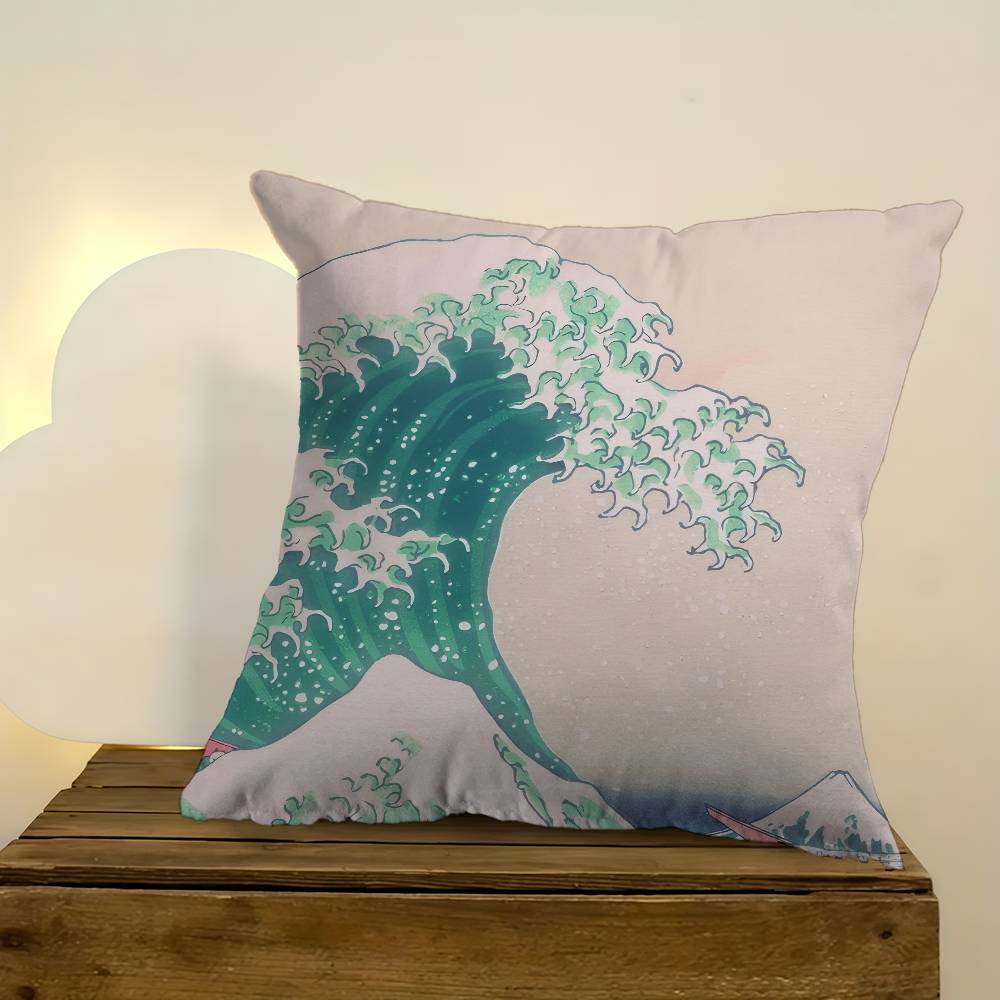 Green wave pattern  Cushion Co - Pillow Cover 20X20 评论和价格