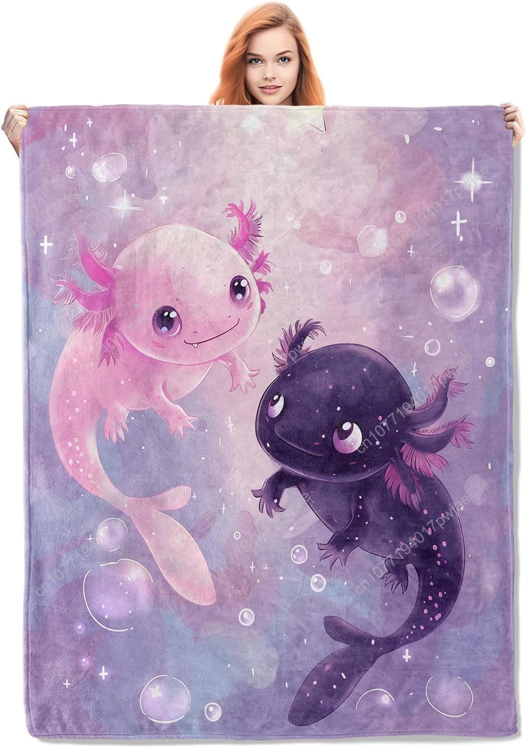 Axolotl Blanket Cute Axolotls  - Home Textiles & Furnishings 评论和价格