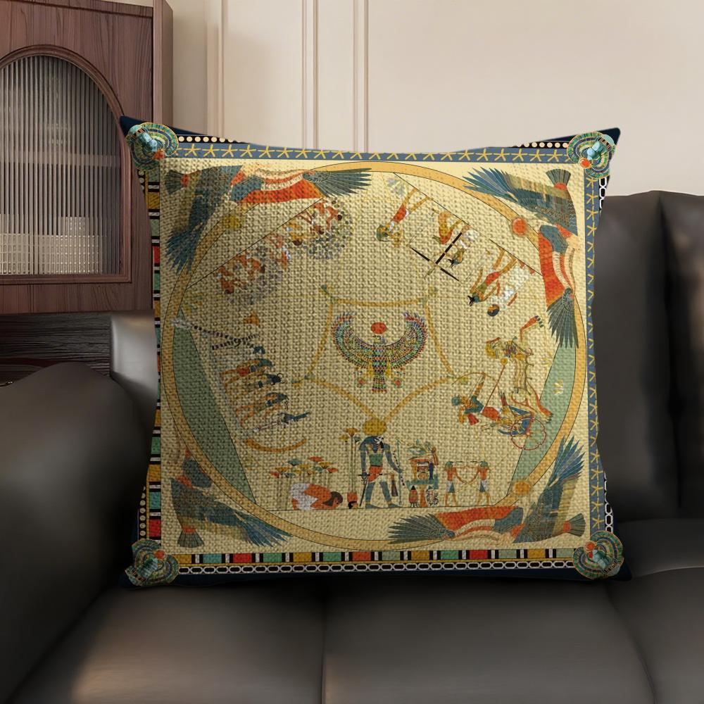 Egypt Pharaoh Pattern Pillow C - Home Textiles Egypt 评论和价格