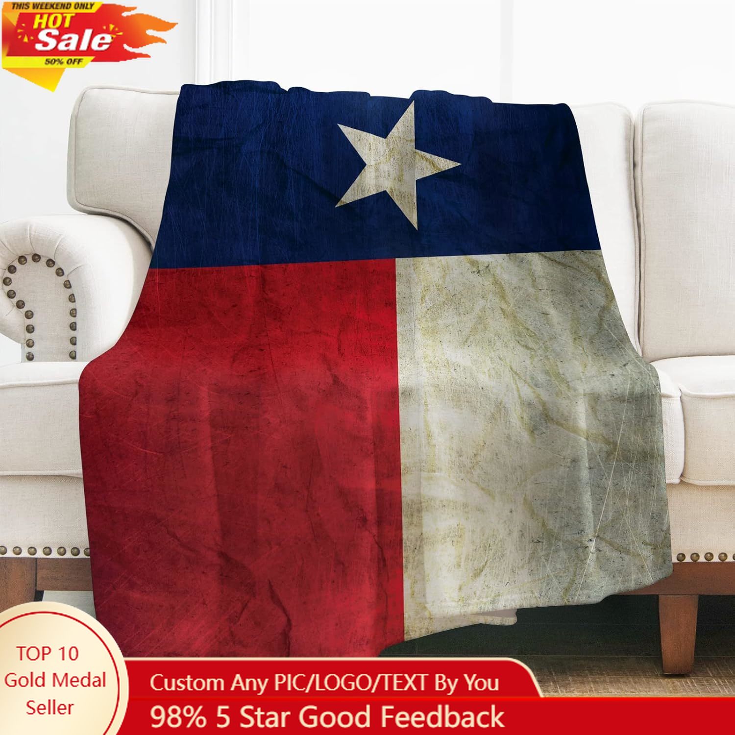 Levens Texas Flag Throw Blanke - Home Textiles & Furnishings 评论和价格