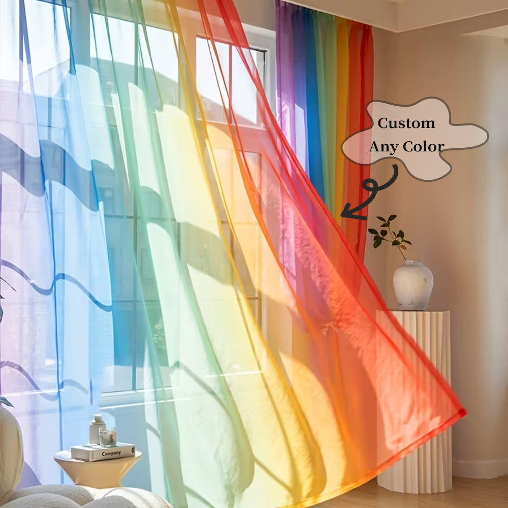 Custom 2D Flat 2pcs Sheer Curt - Home Textiles & Furnishings 评论和价格