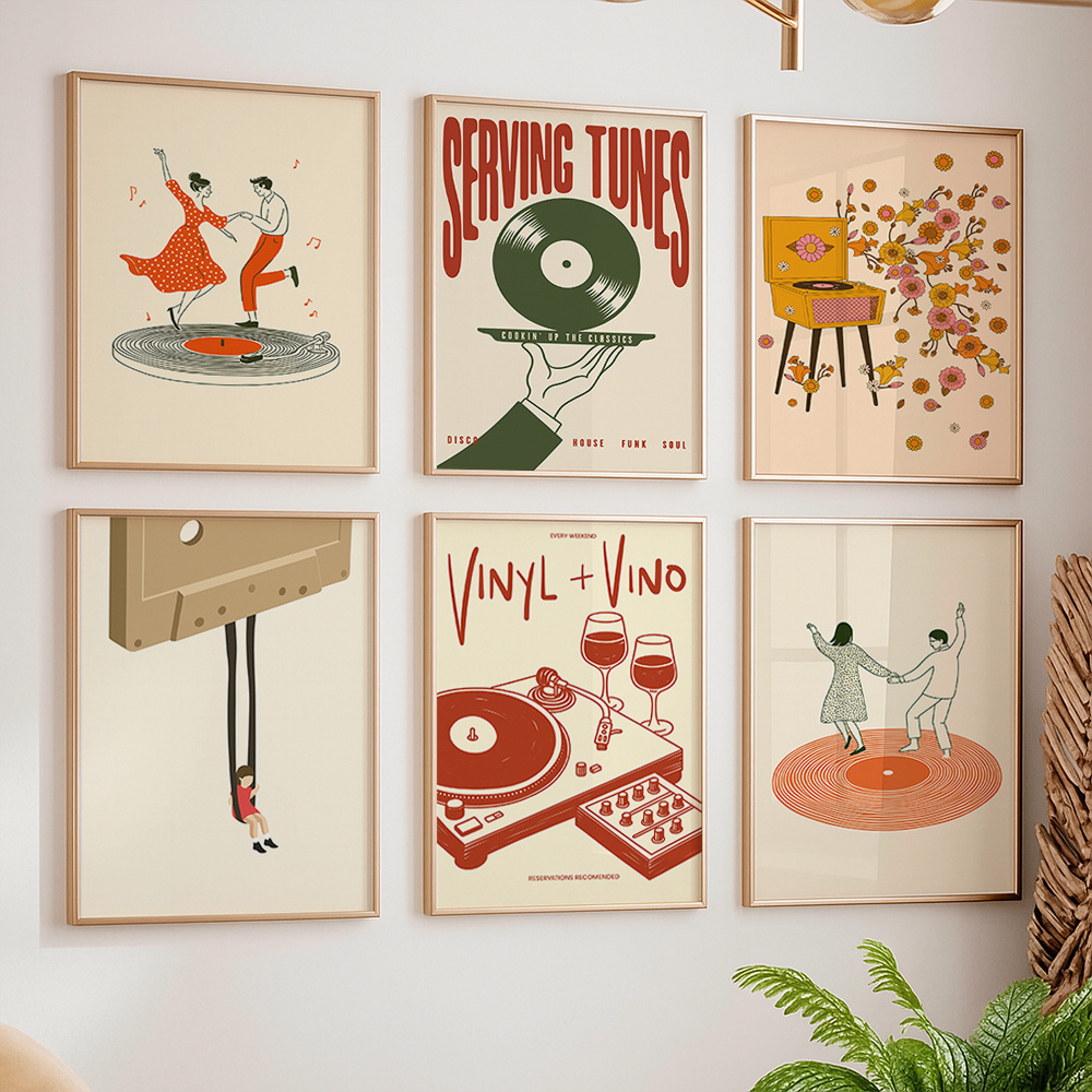 1pc Vintage Music Canvas Poste - Vintage Home Textiles 评论和价格