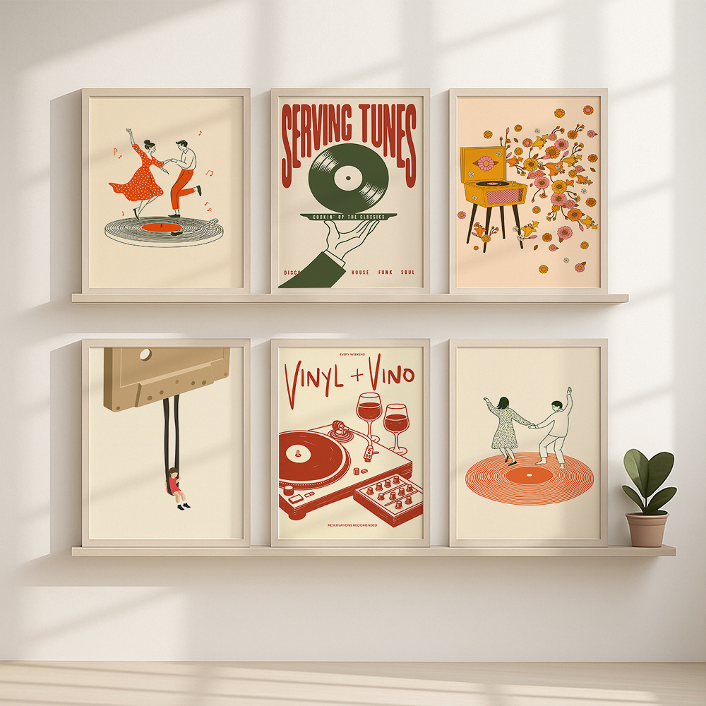 1pc Vintage Music Canvas Poste - Vintage Home Textiles 评论和价格