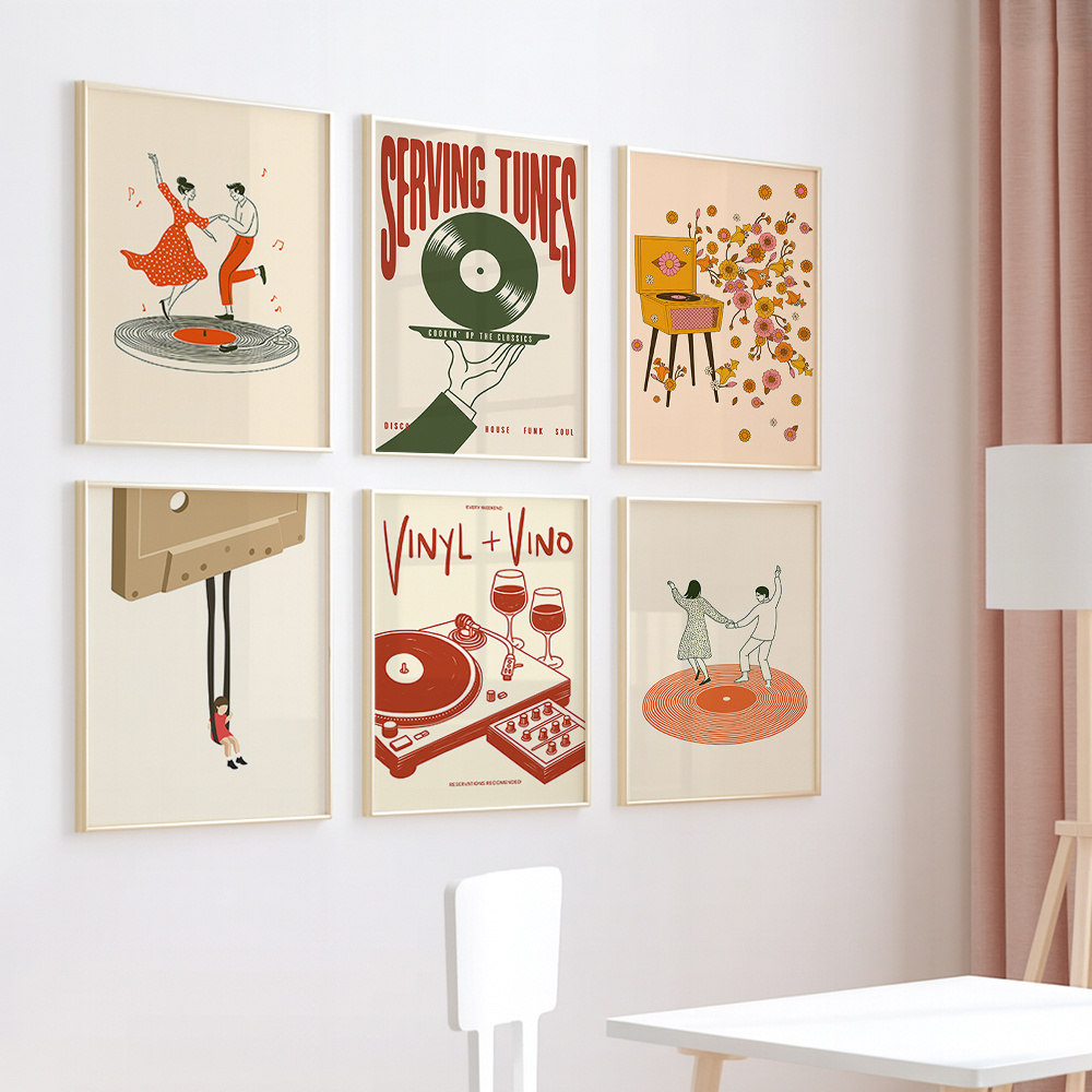 1pc Vintage Music Canvas Poste - Vintage Home Textiles 评论和价格