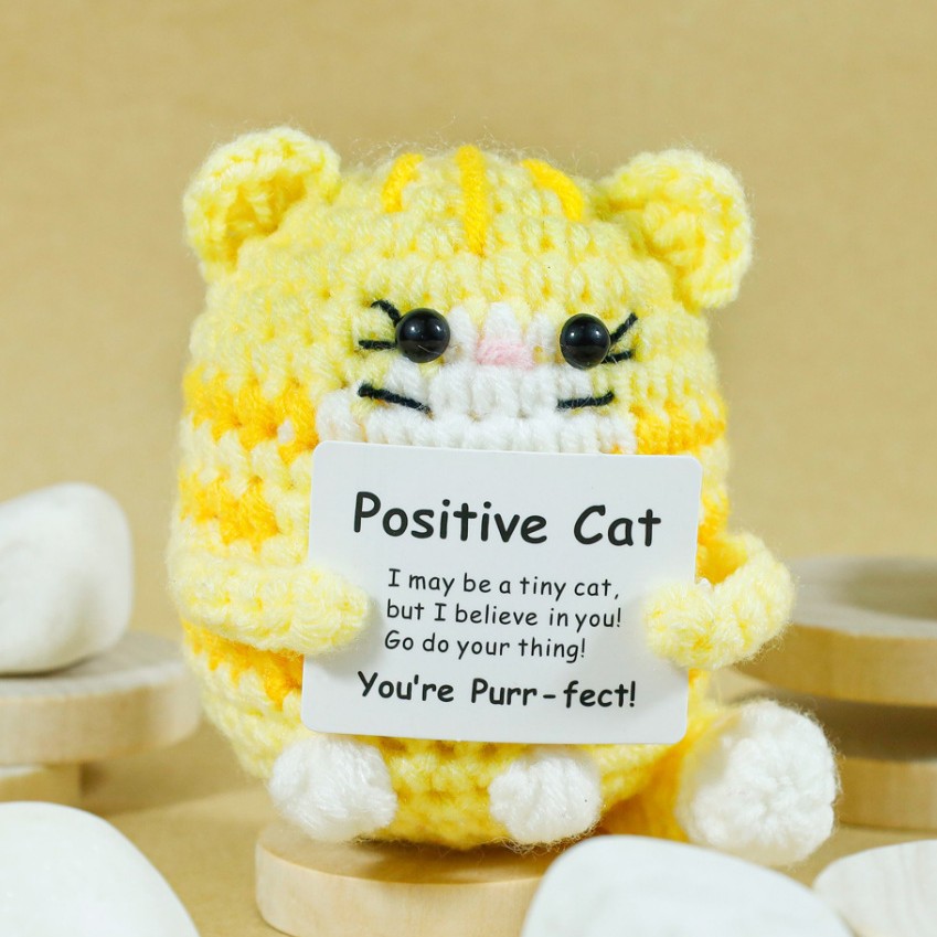 Funny Crochet Positive Cat Dol - Home Textiles Today 评论和价格