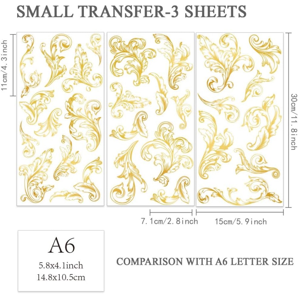 3pcs/Set Damask Rub on Transfe - Vintage Home Textiles 评论和价格