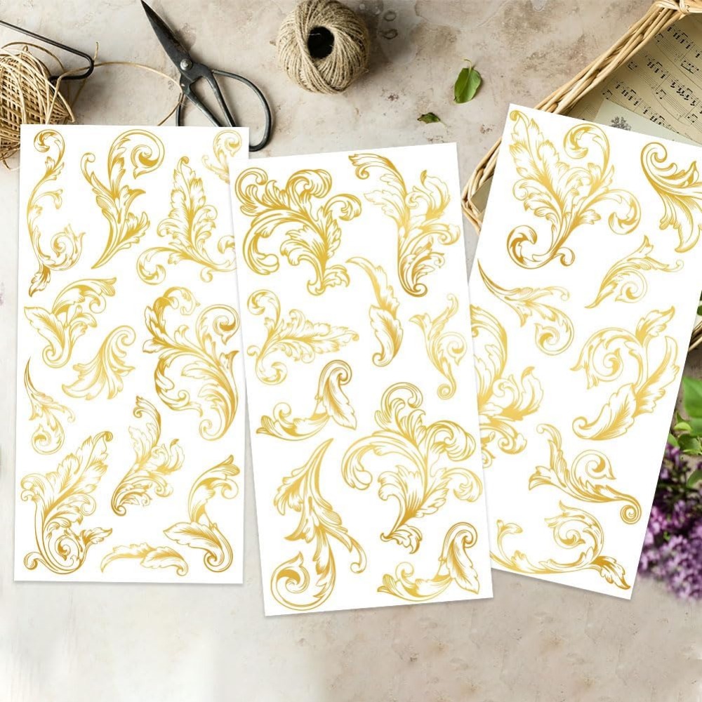 3pcs/Set Damask Rub on Transfe - Vintage Home Textiles 评论和价格