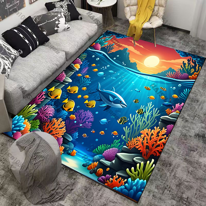 Underwater city with vibrant c - Home Textiles City 评论和价格