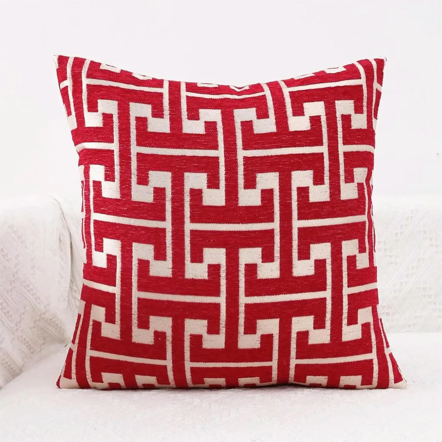 1pc Embroidery Detail Cushion  - Pillow Cover 20X20 评论和价格