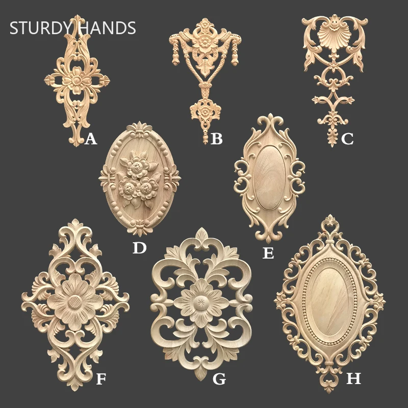 Long Strip Carving Natural Woo - Vintage Home Textiles 评论和价格