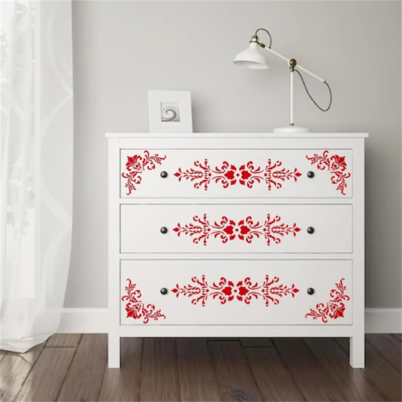 6Pcs Floral Corner Stencils fo - Vintage Home Textiles 评论和价格