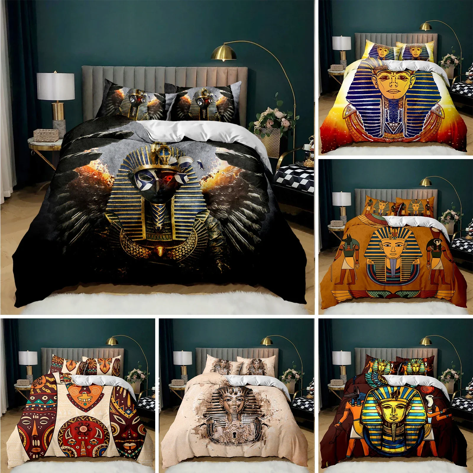 Pharaoh 3D Ancient Egypt Tribe - Home Textiles Egypt 评论和价格