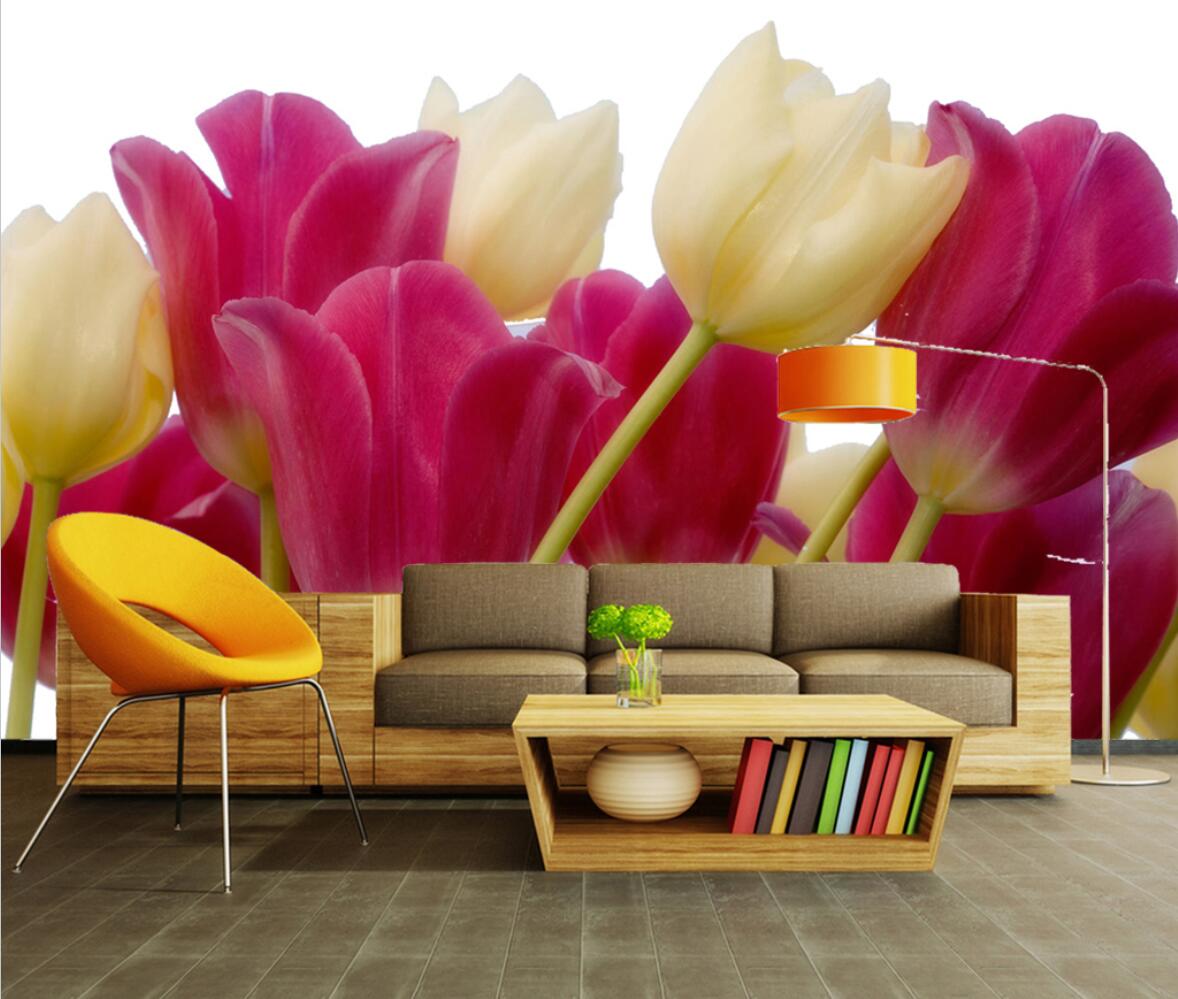 Custom tulip flower Photo Wall - Home Textiles Photos 评论和价格
