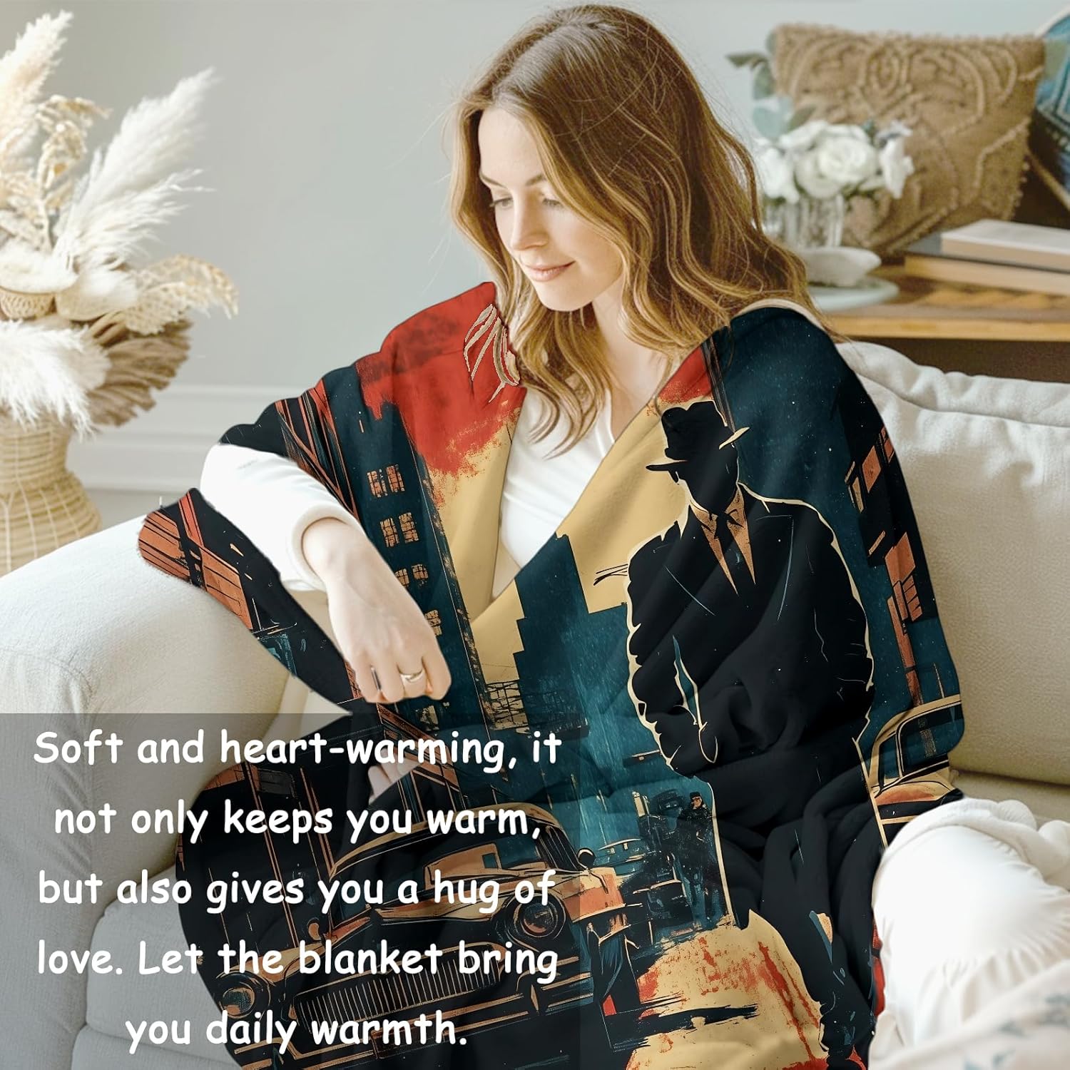 Noir Detective Blanket Gifts f - Home Textiles & Furnishings 评论和价格