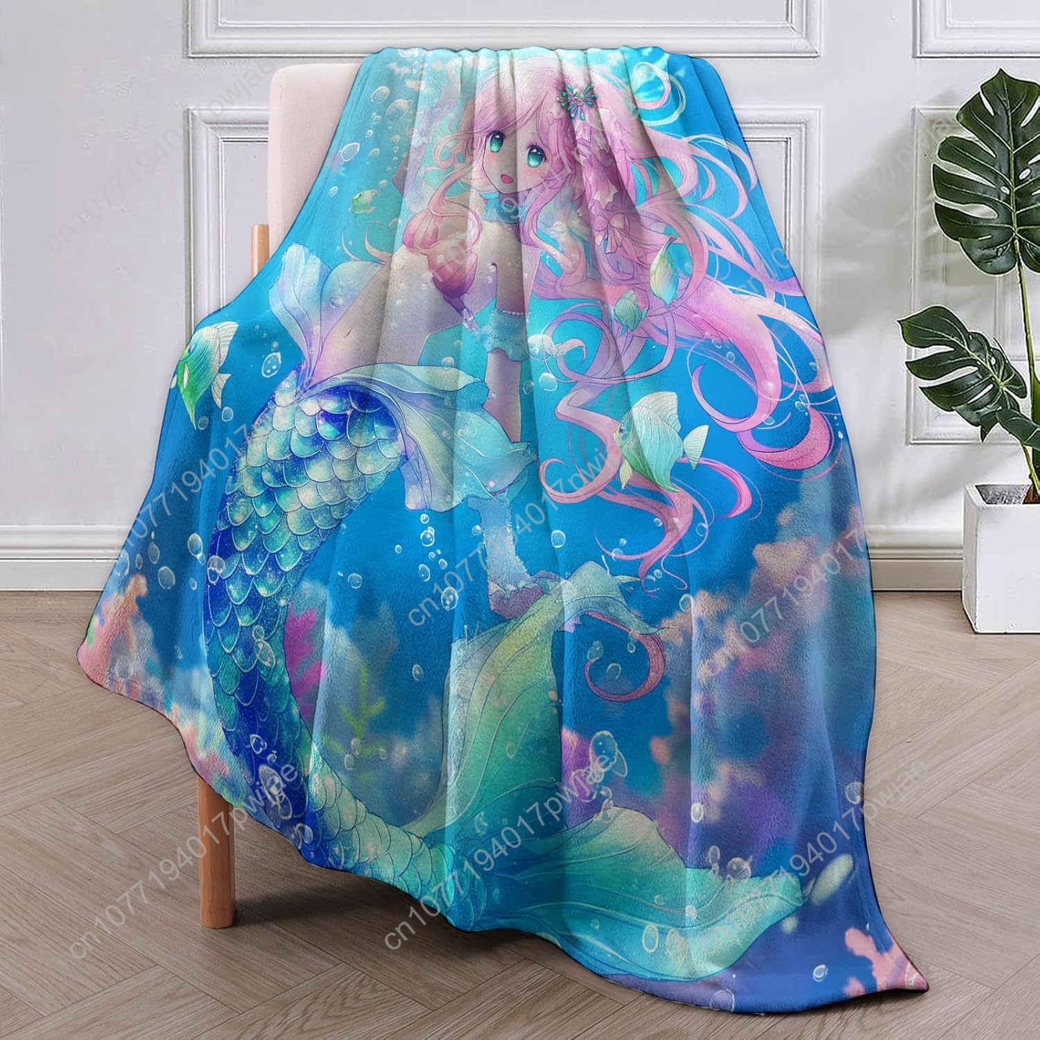 Cute Mermaid Blanket Cartoon F - Home Textiles Towel 评论和价格