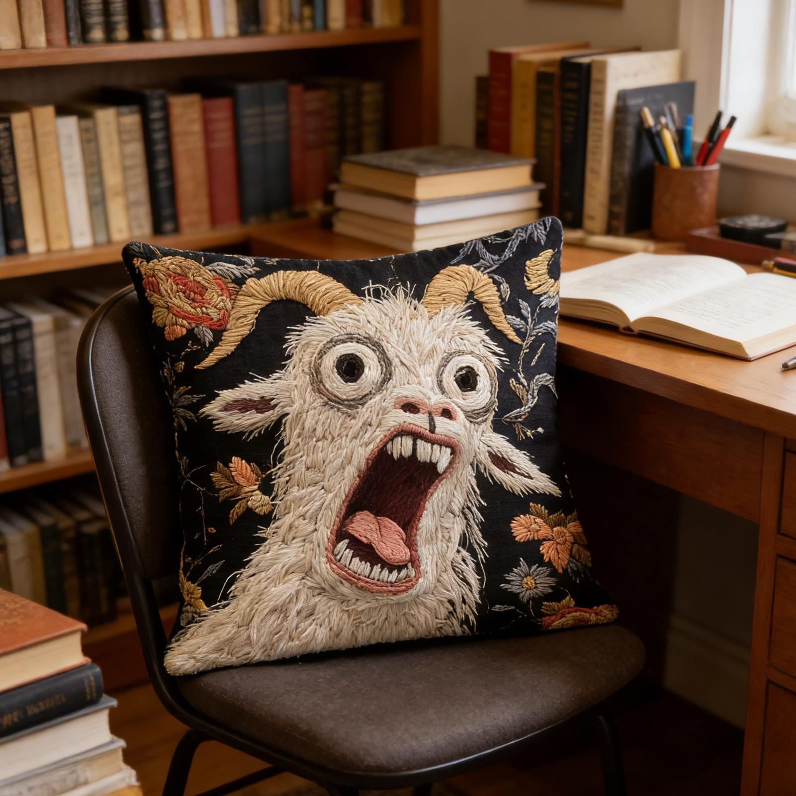 45x45cm Screaming Goat Pillow  - Pillow Cover 20X20 评论和价格