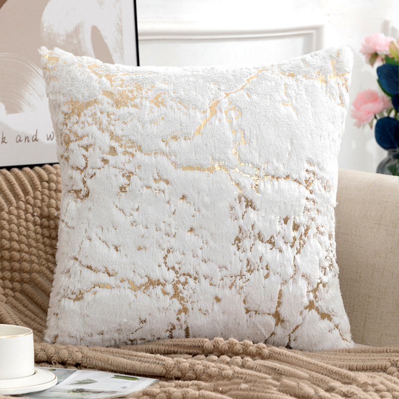 Plush Golden Fur Cushion Cover - Pillow Cover 20X20 评论和价格